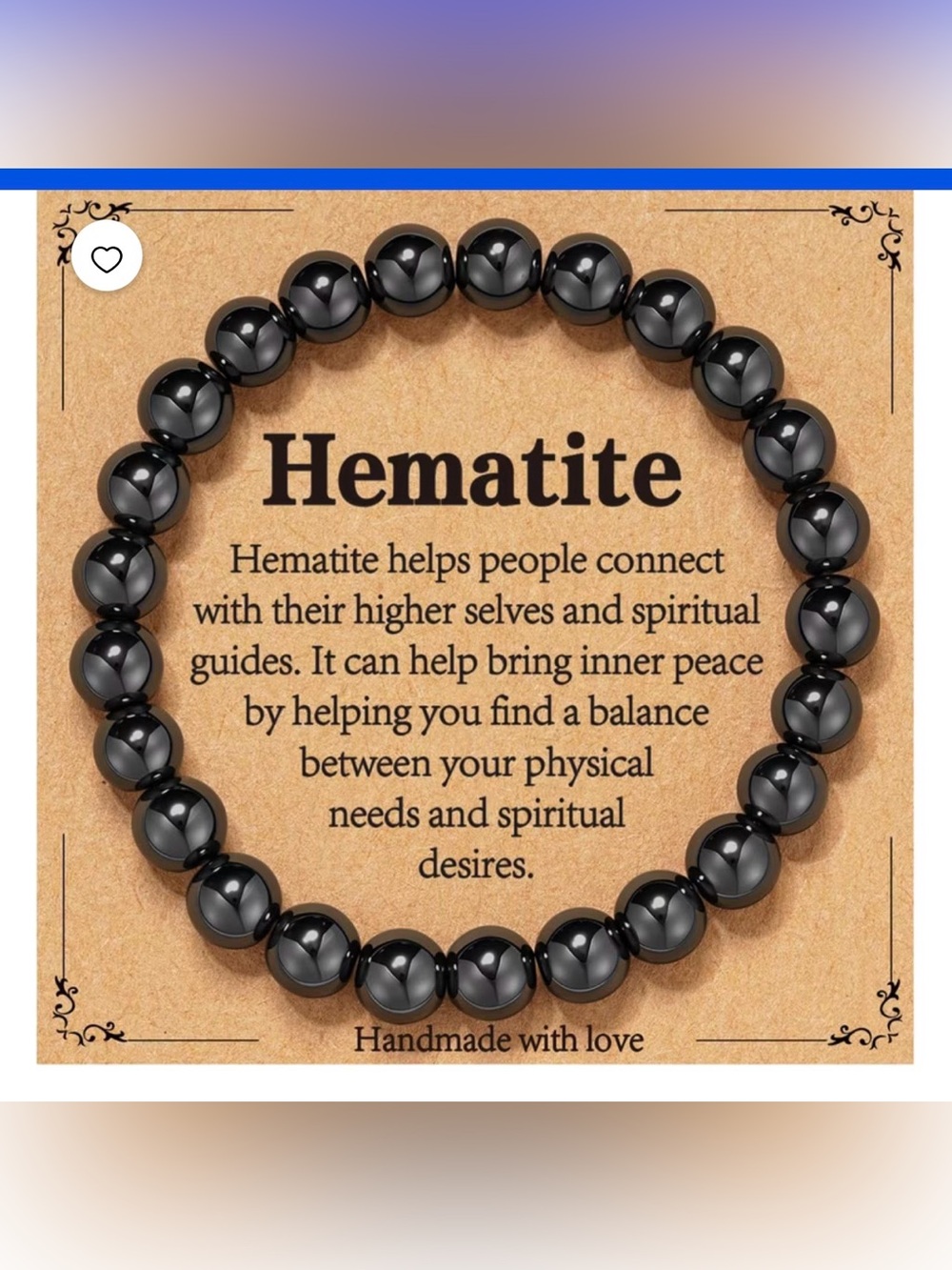#2965*Unisex’s Hematite Beaded Stretch Bracelet - Hematite Gray